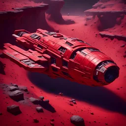 Red mining spaceship