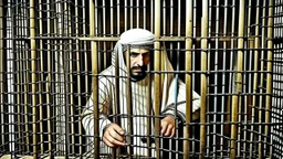 rich prisoner behined cage arab