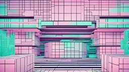 brutalist background texture with vaporwave pattern ribbons