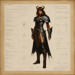 ConceptSheet by Guy Borremans: 'The Prince of thieves' - enchanted leather mithril Design for the succubus with AD&D statistics