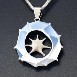 necklace with a simple, elegant design featuring a single, shimmering polyester in sea star pendant