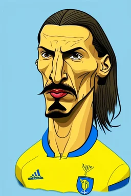 Zlatan Ibrahimovic Swedish soccer player cartoon 2d