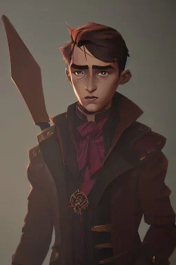 A little handsome brown haired warlock boy conjuring a spirit by Nick Harris