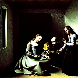 drawing of las meninas Caravaggio style