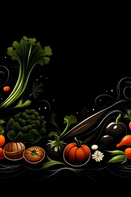 vegetable background black