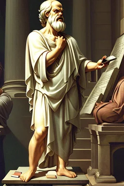 socrates holding the magical philosopher's stone from Harry Potter::