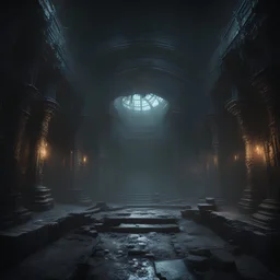 dark fantasy, underground area, close up, intricate details, insane details, volumetric lighting, ominous atmosphere, ominus lights, spectral atmosphere