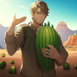 real life like cactus in the desert in arizona, grand canyon,anime