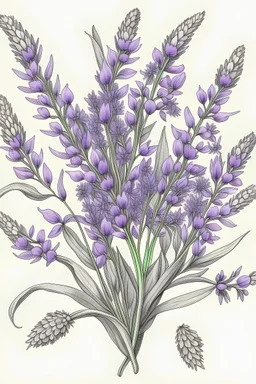 lavender flowers bouquet drawing