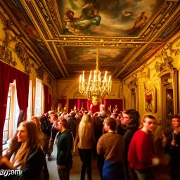 Party in a schloss, cheering people, Austrian aesthetic, warm colors, wood, green, 8k, HD, cinematography, photorealistic, Cinematic, Color Grading, Ultra-Wide Angle, Depth of Field, hyper-detailed, beautifully color-coded, insane details, intricate details, beautifully color graded, Cinematic, Color Grading, Editorial Photography, Depth of Field, DOF, Tilt Blur, White Balance, 32k, Super-Resolution, Megapixel, ProPhoto RGB, VR, Halfrear Lighting, Backlight