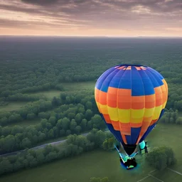 hot air balloon photographed from above