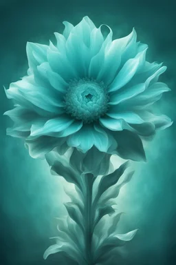 surreal cyan bright holy flower