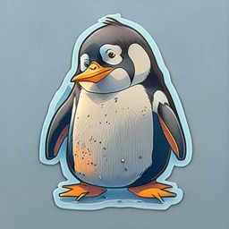 penguin sticker caricature