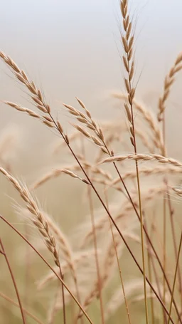 Windblown grass branches