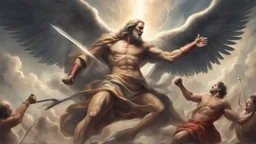 Human fighting christian god
