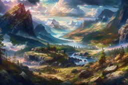 The land of scandinavia, beautiful scenery, 8k, high detail, digital painting, concept art