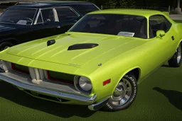 Fotorealistisch 1974 Plymouth Barracuda limettengrün