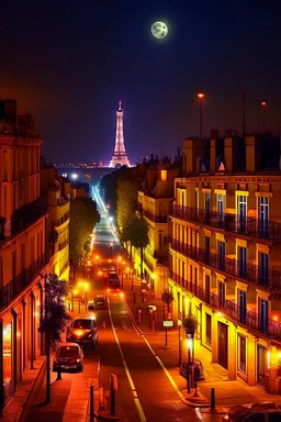 Night in Paris night rome