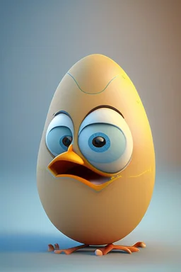 3d egg character, disney style