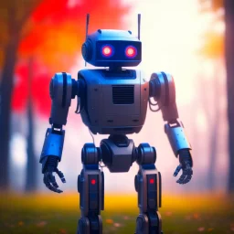 robot in the seasons, motion blur, 8k, downlight, soft light, depth of field, photorealism, trending on art station, lotsa detail