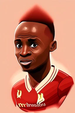 Sadio Mane Footballer cartoon 2d