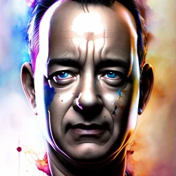 photorealistic Tom Hanks, movie, watercolor illustration by <agnes cecile> <Yoji Shinkawa>, natural tones, ornate and intricate detail , soft smooth lighting, soft pastel colors,