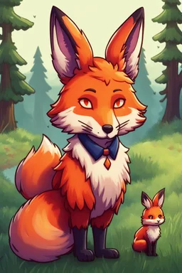 a hybrid of a fox and a rabbit, stardew valley style