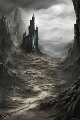 Barren realm of death, photorealistic