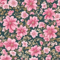 Sweet pink ribbon floral wallpaper print dorothy draper victorian cinderella