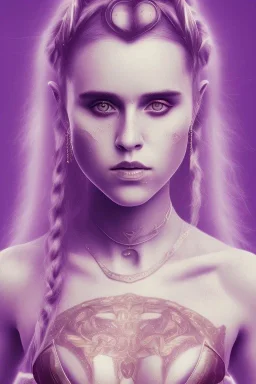  viking, high light ,purple tones,Danish singer MØ face,