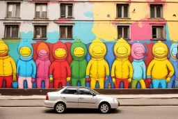 Street art in the style of Os Gemeos