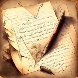 Drawing of love letters