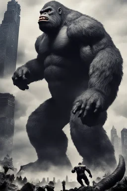 Giant kaiju and king kong