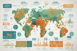 An infographic showing the interconnectedness of global financial markets, including stock exchanges, commodity markets, and bond markets.