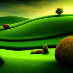 Landscape, the shire, fantasy, green, Brown, warm, dream