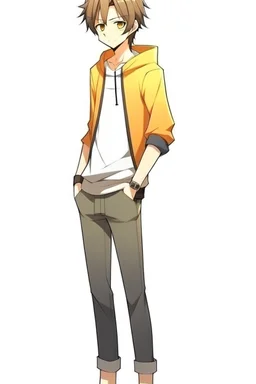 Anime man side character with a sport clothes, aged 26 , looks lovely