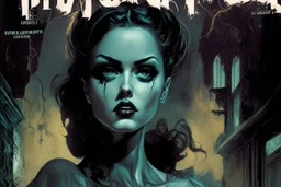 of gothic, dark, mystery, eerie, mystical, pulp comics, danger, pulp art, hyper-realistic manga style, lurid, magazine cover imagery, dynamic composition