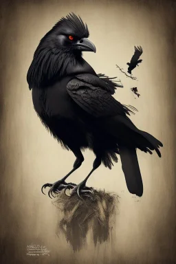 Portrait of an angry crow whose generations are all gone.