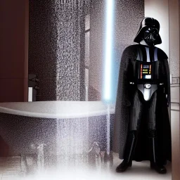 Darth Vader taking a shower
