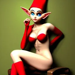 gorgeous, sultry female elf, sitting by her lonesome