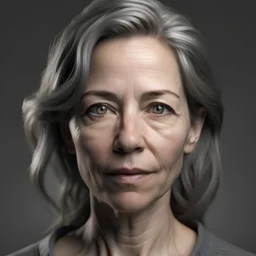 photorealistic Professional Woman in Her 40s, Caucasian Descent, featuring her entire head