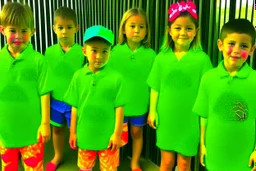 ninja turtles dresses in Hawaiian shirts at summer camp