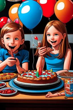 doğum günü kutlayan 2 kız