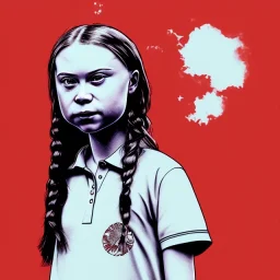 portrait of Greta Thunberg lefty