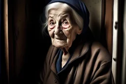 امرأة عجوز استيقظت من النوم واللص في البيت