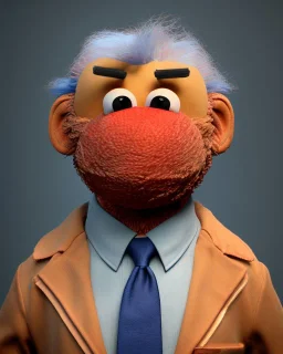 Waist up Portrait, joe Biden muppet, Sesame Street style, retro style, photo studio, unreal engine 5, god lights, ray tracing, RTX, lumen lighting, ultra detail, volumetric lighting, 3d.