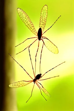 Daddy short legs and daddy long legs caught a fly in their web.