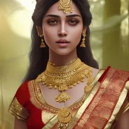 beautiful transparent smooth realistic indian girl in the jungle, indian temple, extremely sharp detail, finely tuned detail, ultra high definition, 8k, unreal engine 5, ultra sharp focus, accurate hands