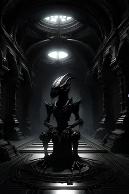 alien in dark castle, dark phantasy, 3d, high quality, star wars style