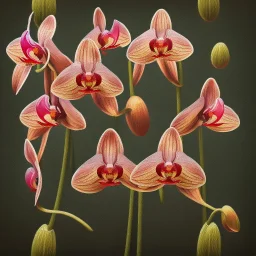 a highly detailed painting of Dracula orchid, seamless pattern, Post-Impressionism , high resolution, oil on canvas